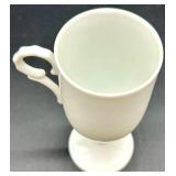Set of 11 White Pedestal Porcelain Irish Coffee Mugs