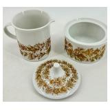 Rosenthal Germany Porcelain Dinnerware Set with Gold Floral Pattern