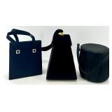 Set of 3 Elegant Vintage Handbags in Black and Navy