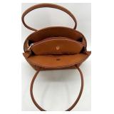 Bottega Inspired Tan Quilted Faux Leather Handbag with Shoulder Strap