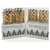 Marquis by Waterford - Set of 6 Gold and Silver Swirl Old Fashioned Glasses