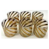 Marquis by Waterford - Set of 6 Gold and Silver Swirl Old Fashioned Glasses