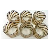 Marquis by Waterford - Set of 6 Gold and Silver Swirl Old Fashioned Glasses