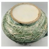 Large Vintage Antique Majolica Handled Ceramic Jug with Wildlife Motifs