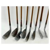 Vintage Spalding Bobby Jones Golf Clubs Hickory Shaft Irons