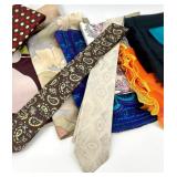 Collection of Vintage Ties and Assorted Scarves
