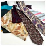 Collection of Vintage Ties and Assorted Scarves