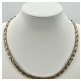 Two-Tone Gold and Silver Link Necklace and Bracelet Set