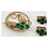 Vintage Costume Jewelry Lot - Brooches, Earrings, and Bracelets