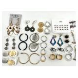 Assorted Collection of Fashion Earrings Including Hoops, Dangles, and Studs