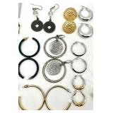 Assorted Collection of Fashion Earrings Including Hoops, Dangles, and Studs