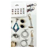 Assorted Collection of Fashion Earrings Including Hoops, Dangles, and Studs