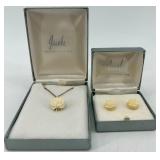 Floral Jewelry Set with Necklace, Earrings, Brooches, and Hair Clip including Trifari