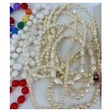 Large Assorted Costume Jewelry Lot with Beaded Necklaces and Pendants