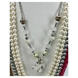 Large Assorted Costume Jewelry Lot with Beaded Necklaces and Pendants