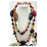 Large Assorted Costume Jewelry Lot with Beaded Necklaces, Bracelets, and Pins