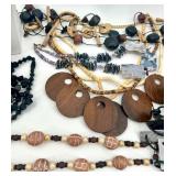 Large Assorted Costume Jewelry Lot with Beaded Necklaces, Bracelets, and Pins