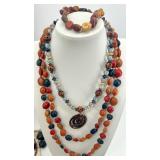 Large Assorted Costume Jewelry Lot with Beaded Necklaces, Bracelets, and Pins
