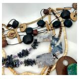 Large Assorted Costume Jewelry Lot with Beaded Necklaces, Bracelets, and Pins