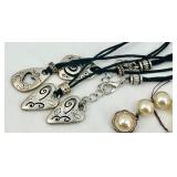 Lot of Jewelry Parts and Pieces Including Necklaces, Bracelets, Earrings, Brooches and Beads