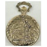 Collection of 3 Vintage Pocket Watches and Coin-Style Desk Clock including Lenox and Seiko