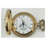 Collection of 3 Vintage Pocket Watches and Coin-Style Desk Clock including Lenox and Seiko