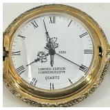 Collection of 3 Vintage Pocket Watches and Coin-Style Desk Clock including Lenox and Seiko