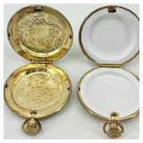 Ornate Pocket Watch Style Lockets/Cases with Engraved Design