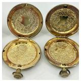 Ornate Pocket Watch Style Lockets/Cases with Engraved Design