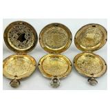 Ornate Pocket Watch Style Lockets/Cases with Engraved Design