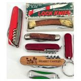 Collection of Pocket Knives and Keychain Accessories including NRA and Hearst Castle