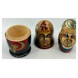 Set of 5 Soviet Leaders Russian Matryoshka Nesting Dolls Hand Painted