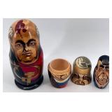 Set of 5 Soviet Leaders Russian Matryoshka Nesting Dolls Hand Painted