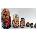 Set of 5 Soviet Leaders Russian Matryoshka Nesting Dolls Hand Painted