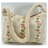 Set of 3 Handbags and Wallets - Red Tote, Red Clutch, Beaded Floral Bag