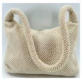 Set of 3 Handbags and Wallets - Red Tote, Red Clutch, Beaded Floral Bag