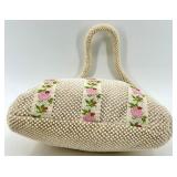 Set of 3 Handbags and Wallets - Red Tote, Red Clutch, Beaded Floral Bag