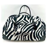 Zebra Print Duffel Bag with 2 Black and Pink Accessory Pouches