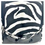 Zebra Print Duffel Bag with 2 Black and Pink Accessory Pouches