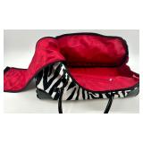 Zebra Print Duffel Bag with 2 Black and Pink Accessory Pouches