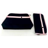 Zebra Print Duffel Bag with 2 Black and Pink Accessory Pouches