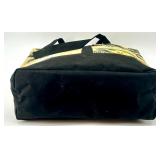 2 Large Tote Bags - Floral Print and Olive Green Canvas with Multiple Pockets