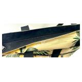 2 Large Tote Bags - Floral Print and Olive Green Canvas with Multiple Pockets