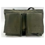 2 Large Tote Bags - Floral Print and Olive Green Canvas with Multiple Pockets