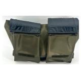 2 Large Tote Bags - Floral Print and Olive Green Canvas with Multiple Pockets