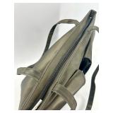 2 Large Tote Bags - Floral Print and Olive Green Canvas with Multiple Pockets