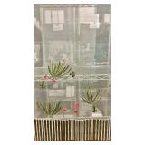 Sue Wong Nocturnes 100% Silk Sheer Scarf with Embroidered Flowers