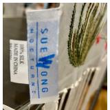 Sue Wong Nocturnes 100% Silk Sheer Scarf with Embroidered Flowers