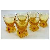Amber Art Deco Glass Decanter with 6 Matching Glasses - WMF Germany