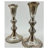 Pair of Ornate Sterling Silver Duchin Creations weighted Candle Holders